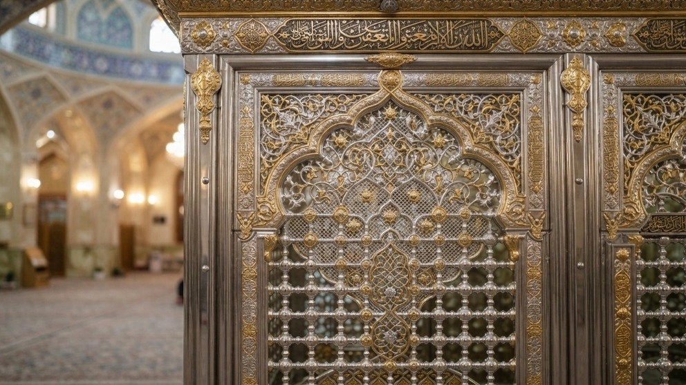 ساخت انواع ضریح استیل طلایی و نقره‌ای